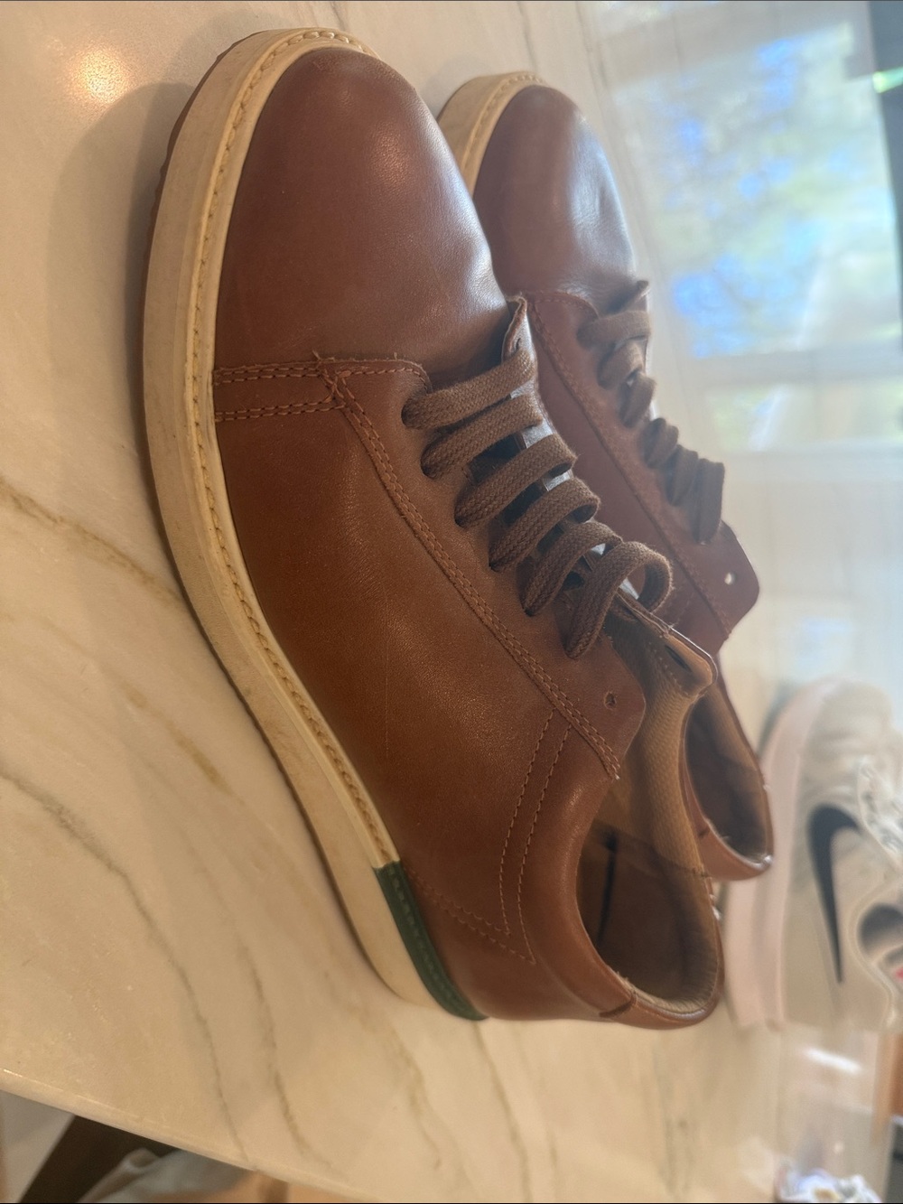 Hush Puppies Brown Leather Low-Top Sneakers
